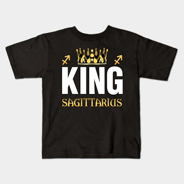 King Sagittarius Birthday Zodiac Signs Sagittarius Kids T-Shirt by elillaa